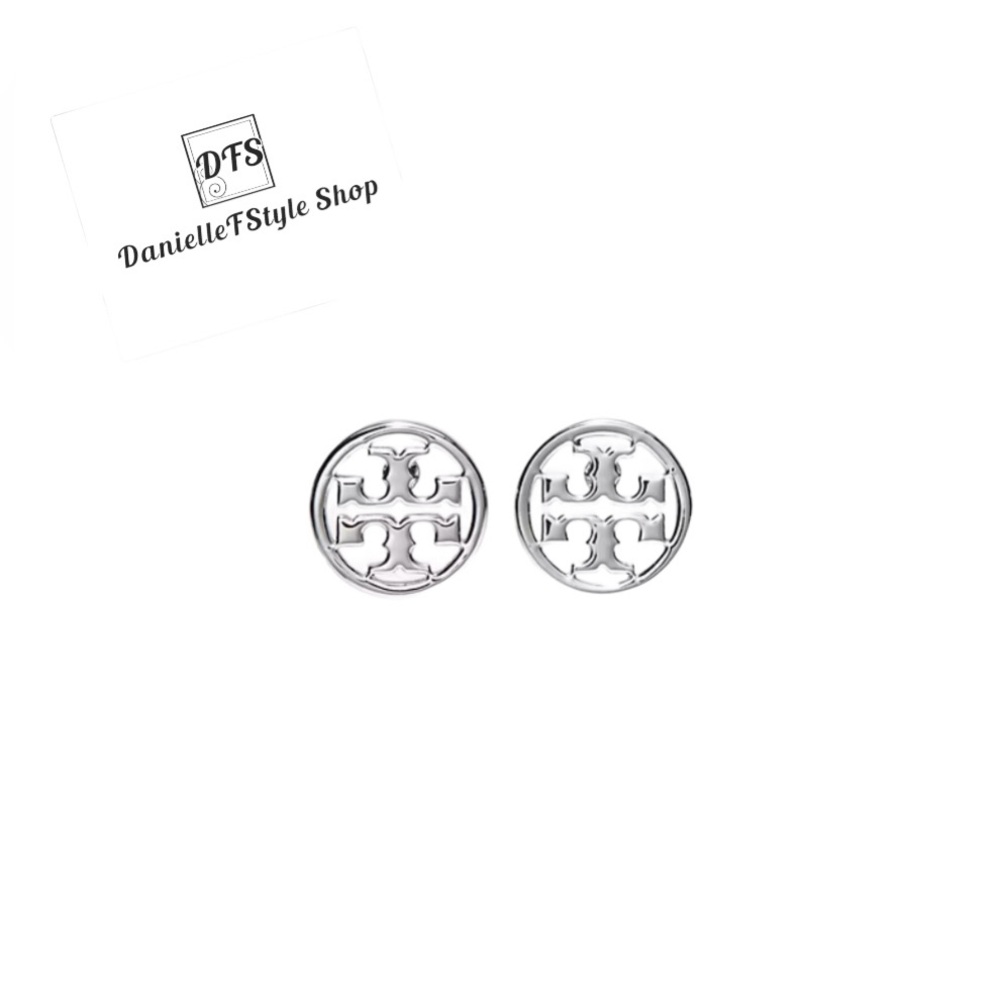 Tory Burch- MILLER STUD EARRING- Silver- With giftbox and dustbag